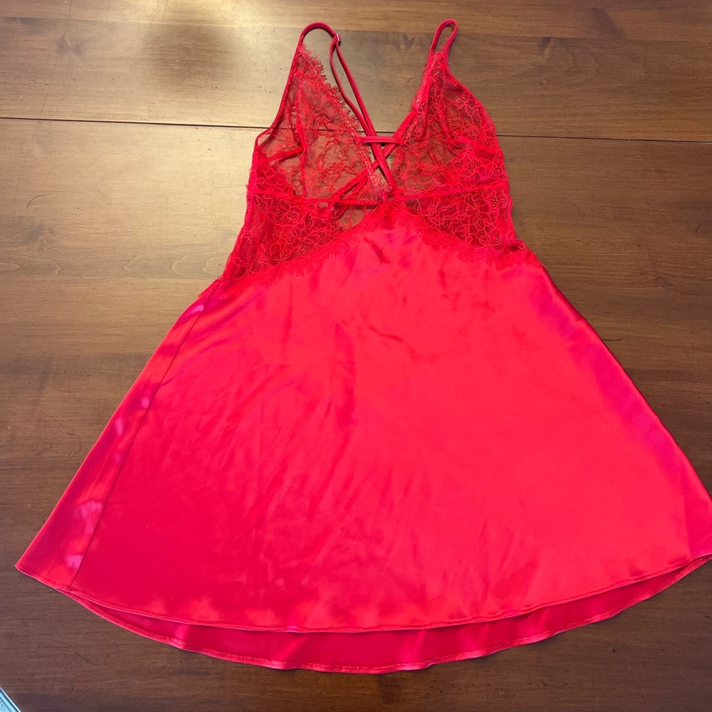 Victoria's Secret Vibrant Red Lace Chemise